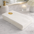 Linen-Feel Guest Towel Napkins, Gold Hamsa