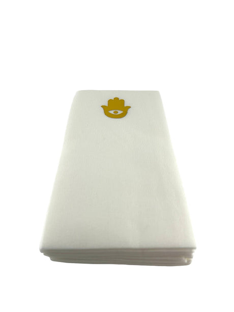 Maven Home Linen-Feel Guest Towel Napkins, Gold Hamsa - view 04