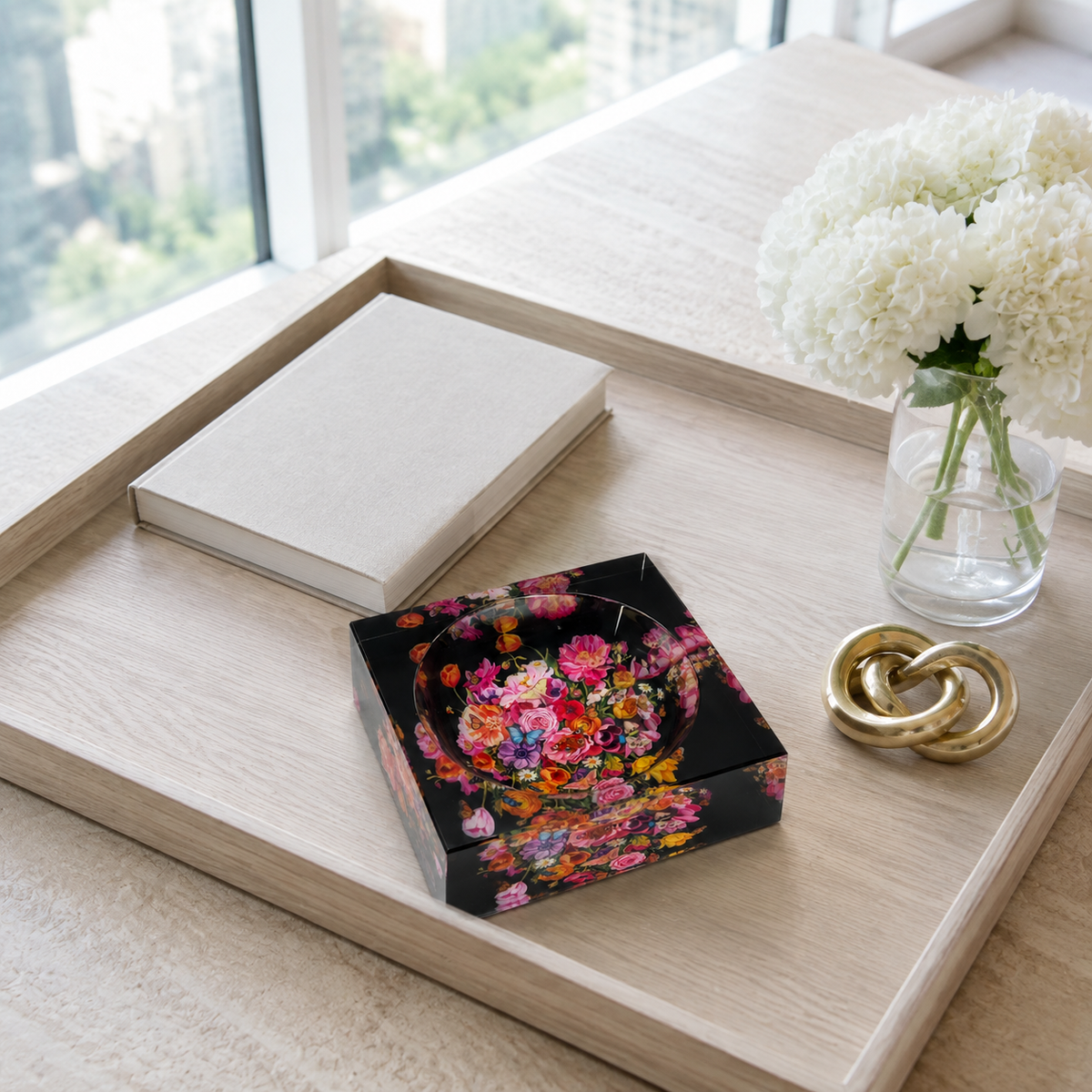 Decorative Acrylic Bowl, Elegant Floral, Petit — photo 3