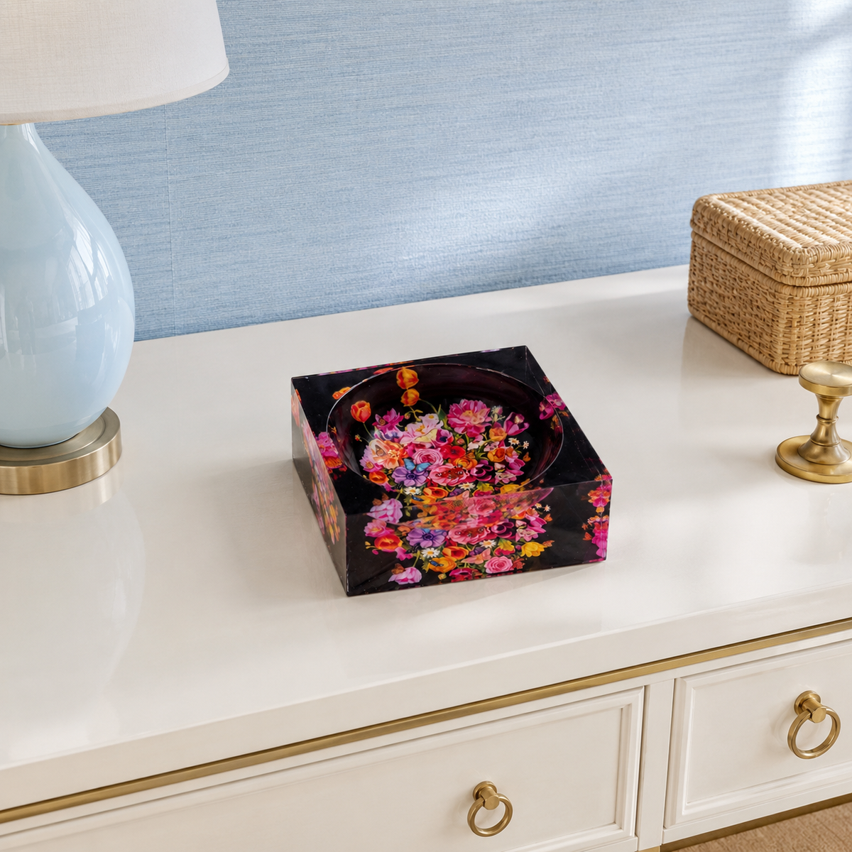 Decorative Acrylic Bowl, Elegant Floral, Petit — photo 5