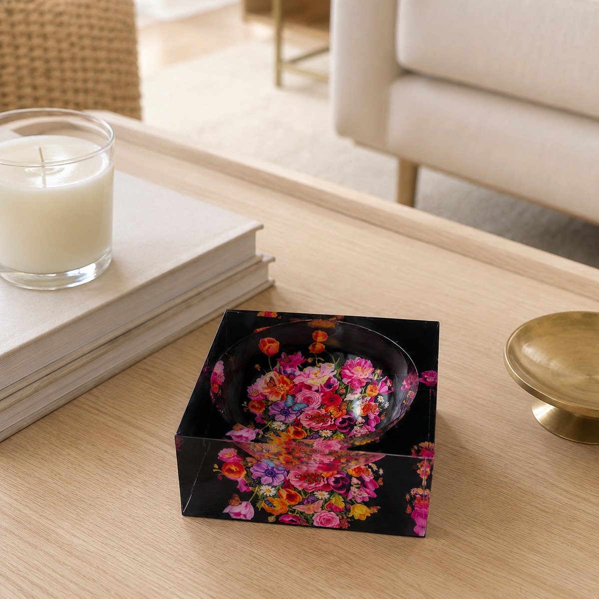 Decorative Acrylic Bowl, Elegant Floral, Petit — photo 7