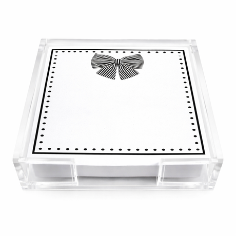 Maven Home Black Bow acrylic notepad holder - view 03