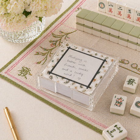 Maven Home Mahjong Bamboo Lotus acrylic notepad holder - view 03