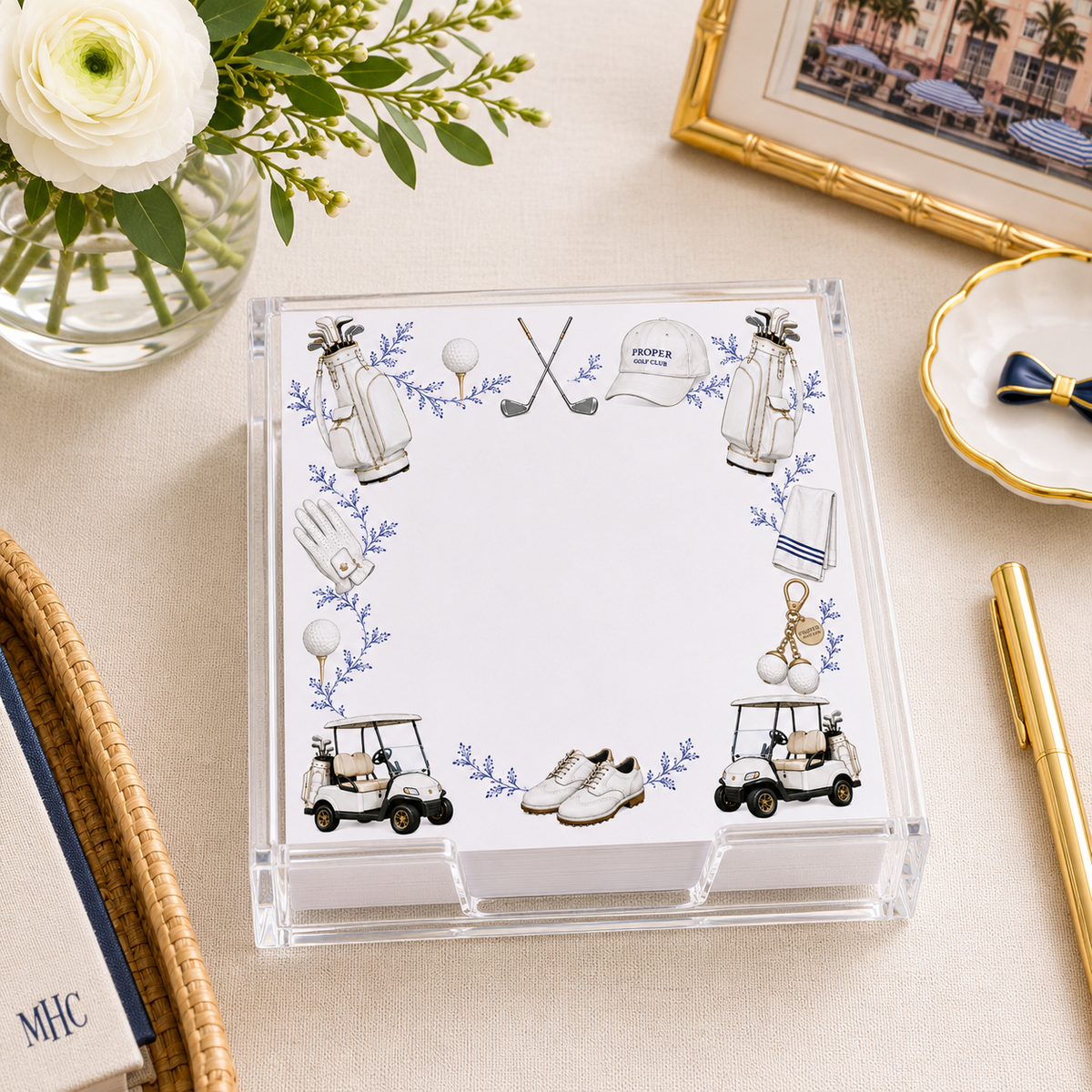 Maven Home Proper Golf acrylic notepad holder