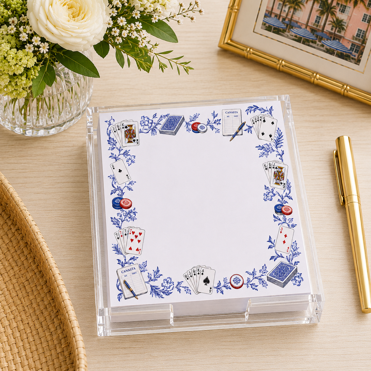 Maven Home Proper Canasta acrylic notepad holder alternate view