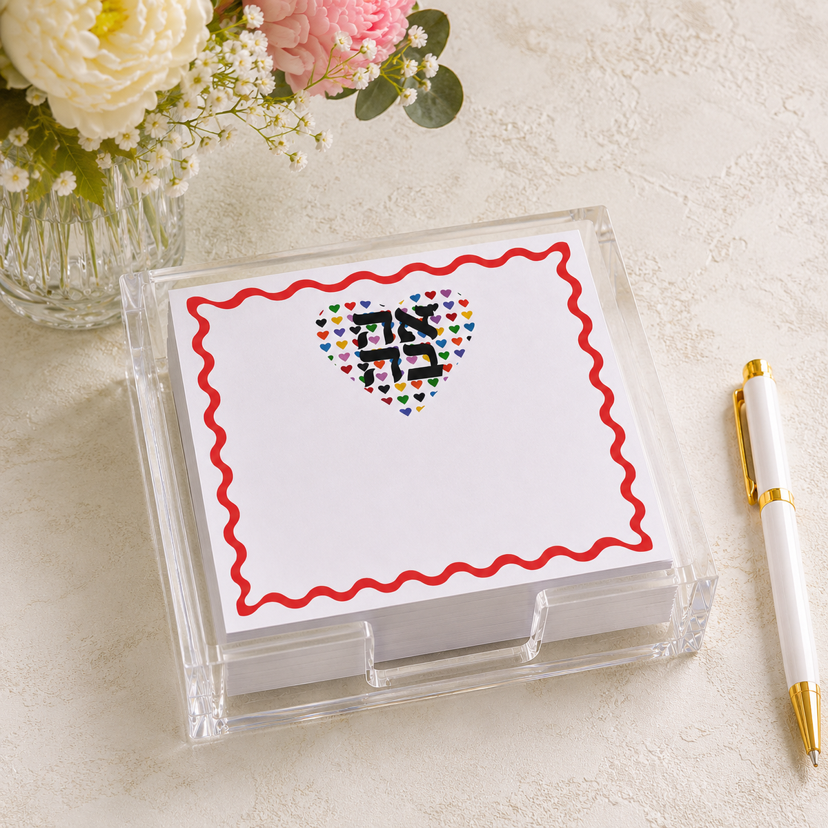 Maven Home Ahava Heart acrylic notepad holder - view 03