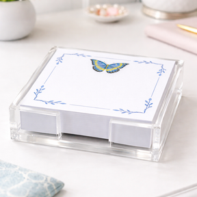 Maven Home Butterfly Blues acrylic notepad holder