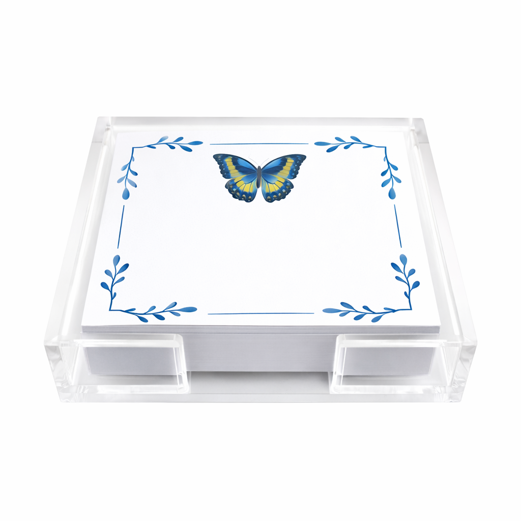 Maven Home Butterfly Blues acrylic notepad holder - view 03