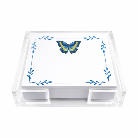 Maven Home Butterfly Blues acrylic notepad holder - view 03
