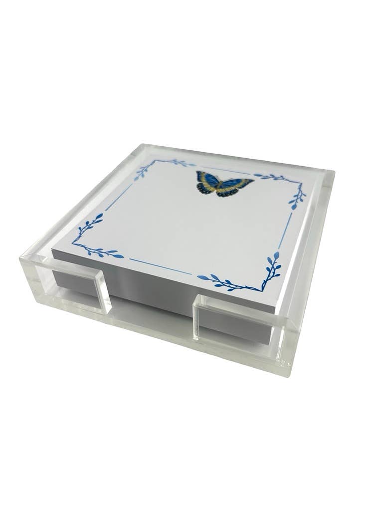 Maven Home Butterfly Blues acrylic notepad holder - view 04