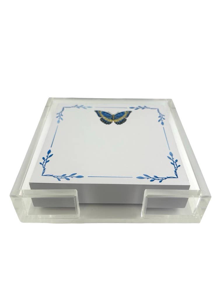 Maven Home Butterfly Blues acrylic notepad holder - view 05