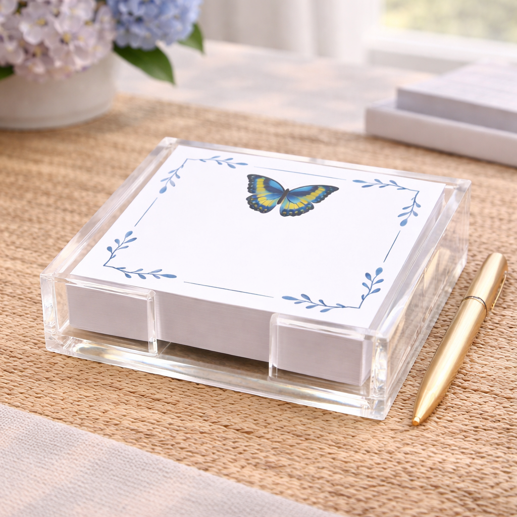 Maven Home Butterfly Blues acrylic notepad holder - view 06