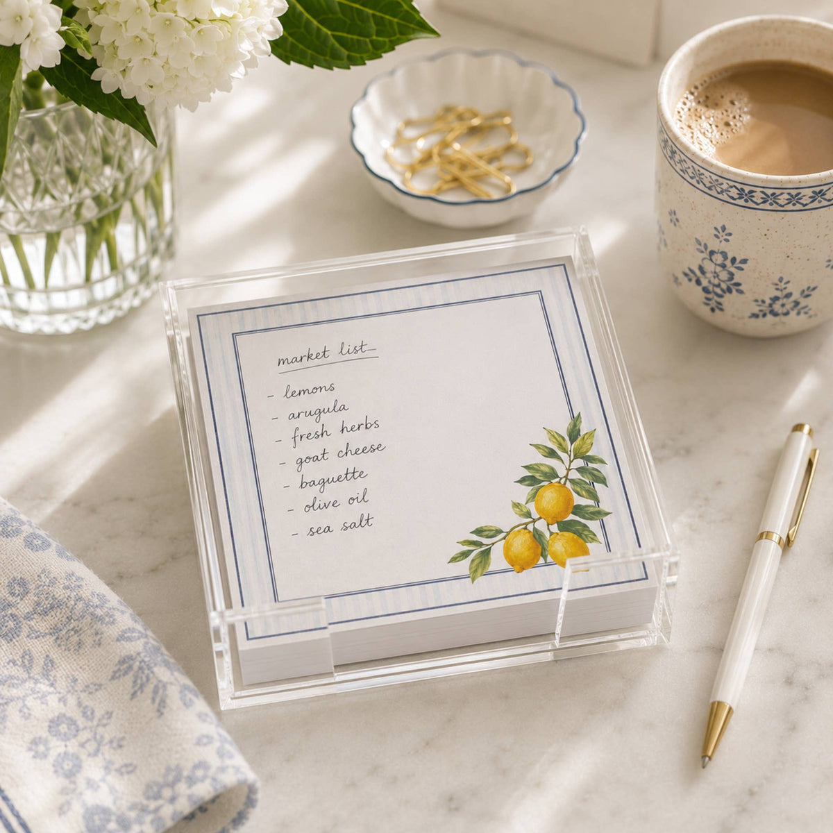 Dolce Vita Acrylic Notepad Holder Set
