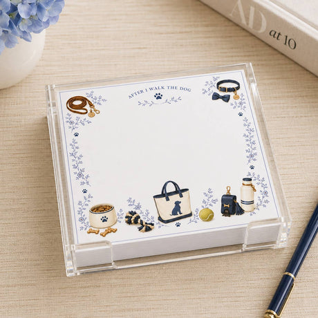 Proper Dogs Acrylic Notepad Holder Set