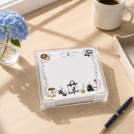 Proper Dogs Acrylic Notepad Holder Set