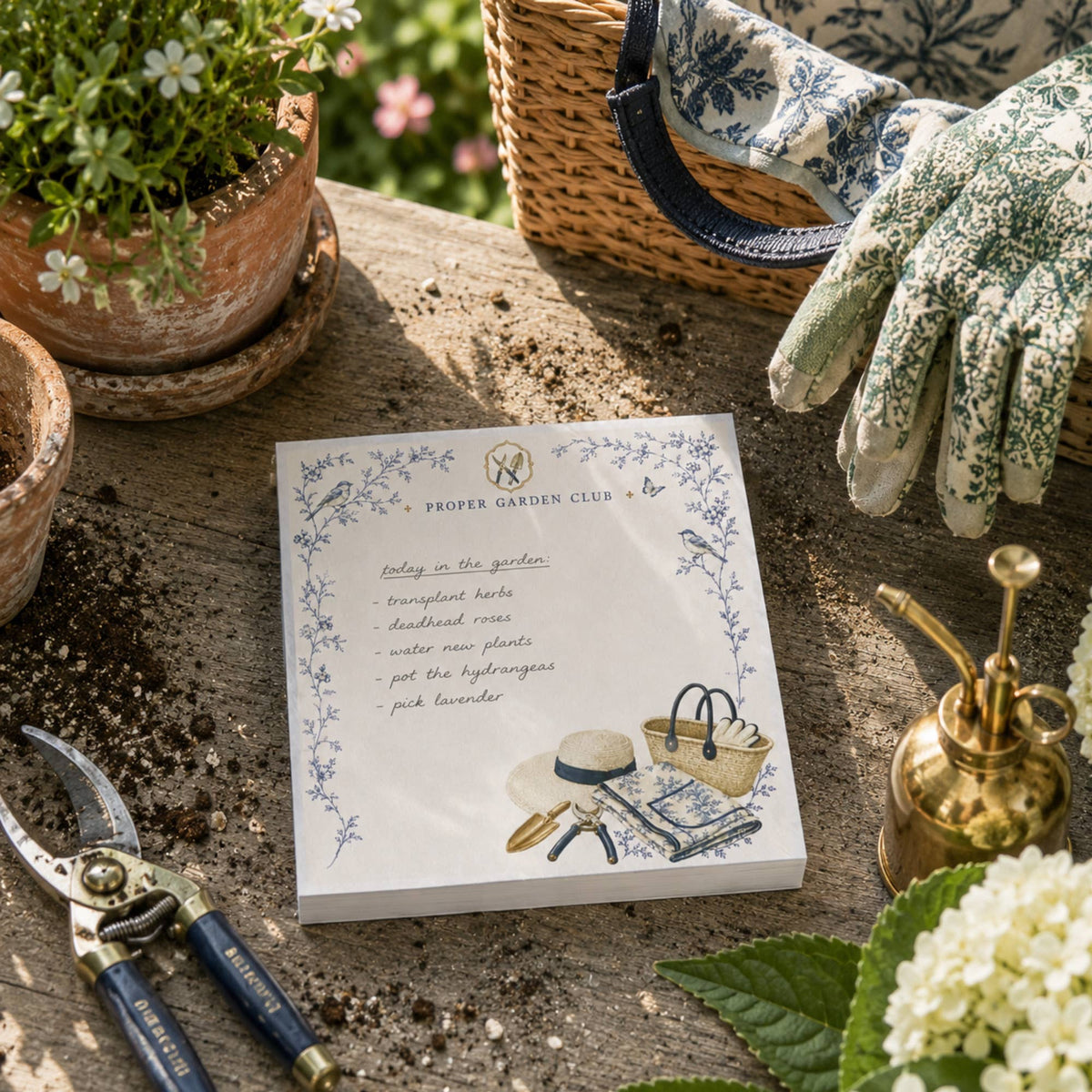 Proper Garden Club Acrylic Notepad Holder Set