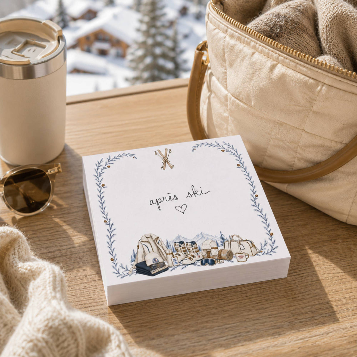 Proper Ski Acrylic Notepad Holder Set