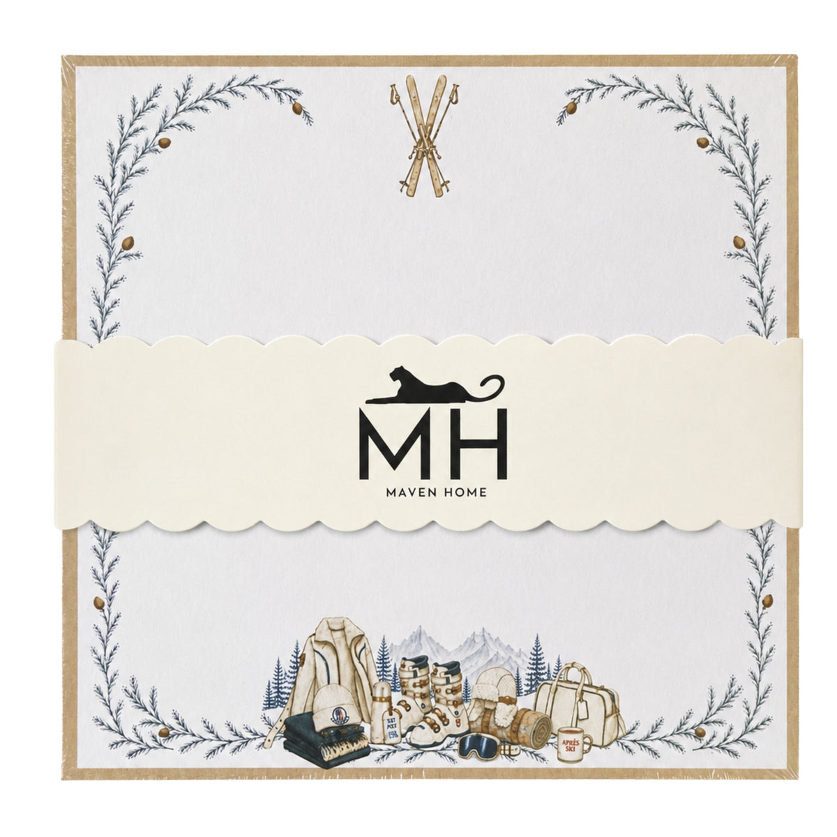 Proper Ski notepad refill in shrink wrap with the scalloped MH Maven Home band