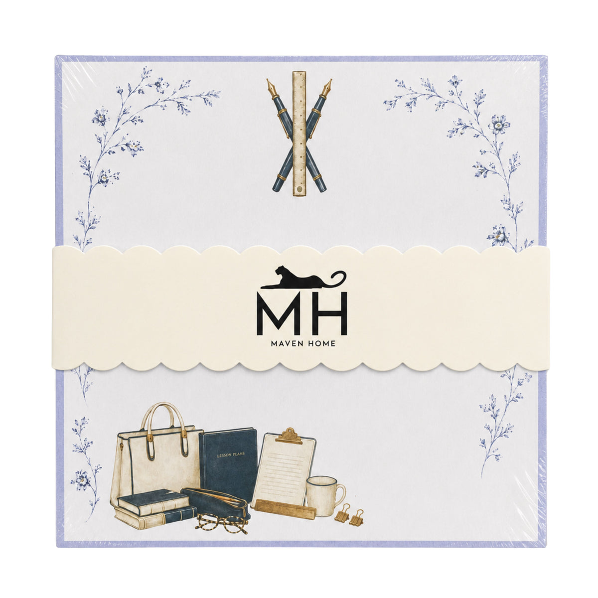 Proper Teacher notepad refill in shrink wrap with the scalloped MH Maven Home band