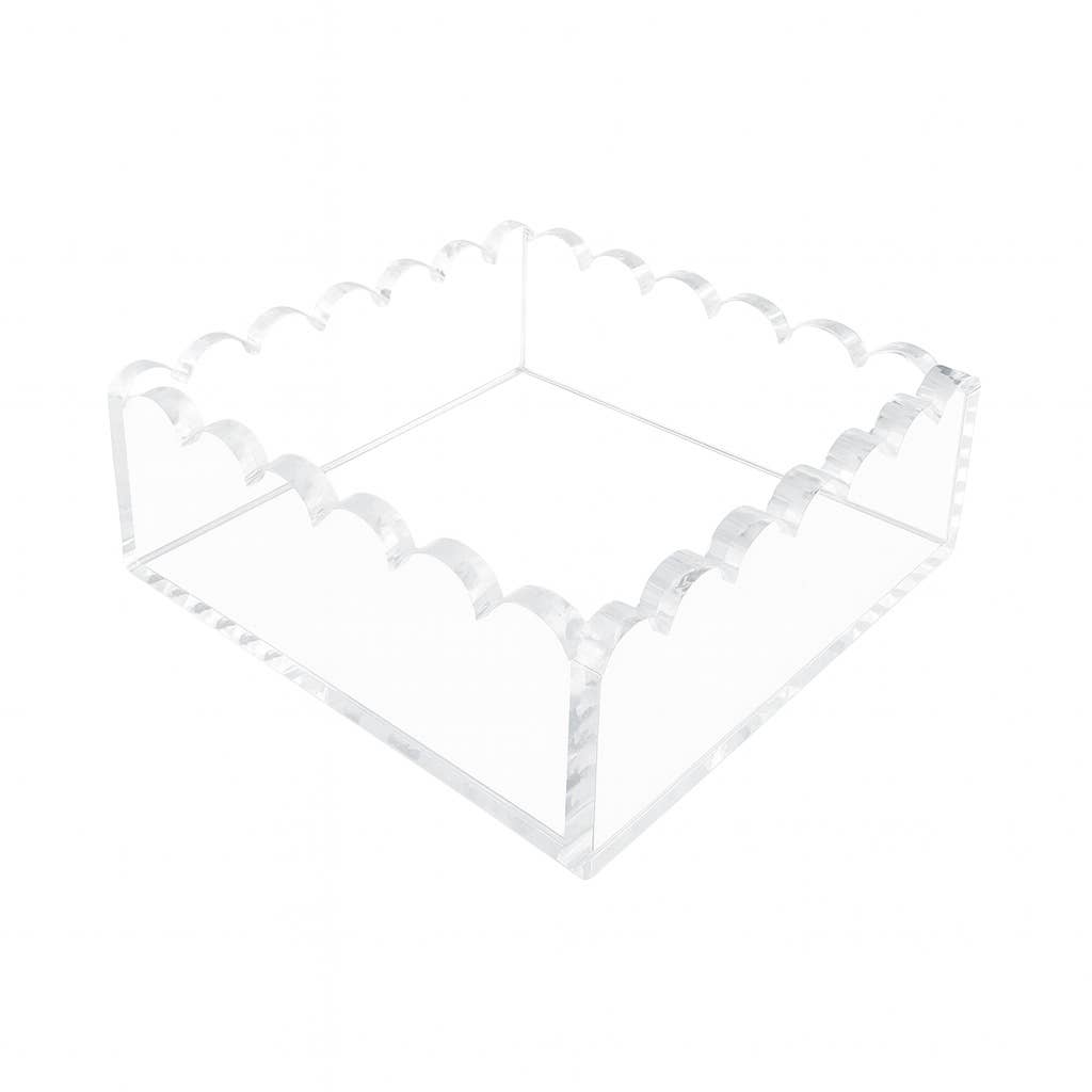 Maven Home clear scalloped acrylic cocktail napkin holder alternate view