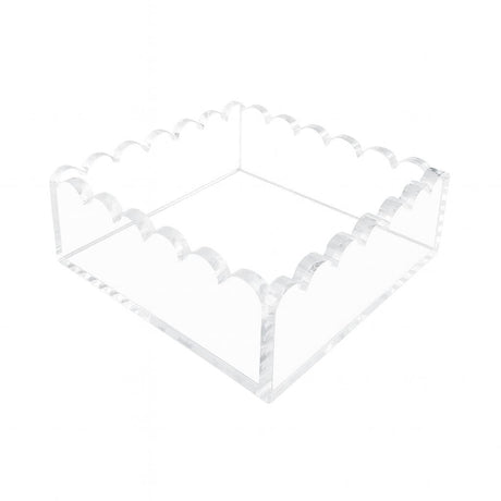 Maven Home clear scalloped acrylic cocktail napkin holder alternate view