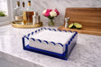 Maven Home indigo blue scalloped acrylic cocktail napkin holder