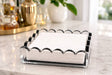 Maven Home slate gray scalloped acrylic cocktail napkin holder