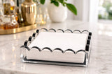 Maven Home slate gray scalloped acrylic cocktail napkin holder