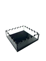 Maven Home Scalloped Acrylic Cocktail Napkin Holder, Slate Gray - view 03