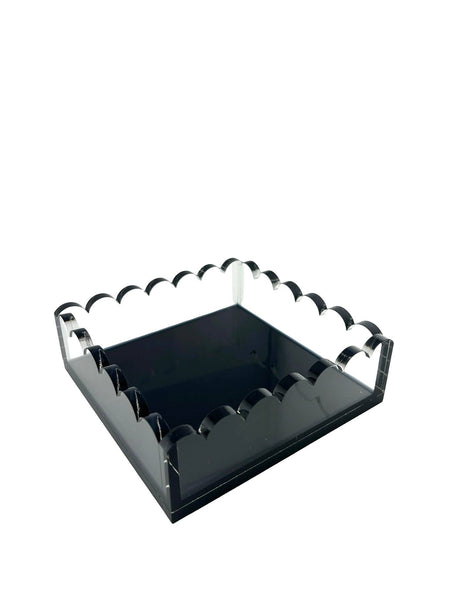 Maven Home Scalloped Acrylic Cocktail Napkin Holder, Slate Gray - view 03