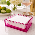 Maven Home pink scalloped acrylic cocktail napkin holder