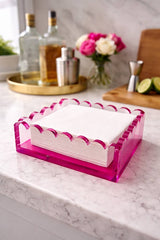 Maven Home pink scalloped acrylic cocktail napkin holder alternate view