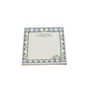 Let's Get Crackin, So Mahj to Do! 5x5 notepad refill with bamboo frame and mahjong tiles