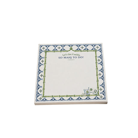 Let's Get Crackin, So Mahj to Do! 5x5 notepad refill with bamboo frame and mahjong tiles