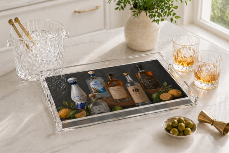 Clear Acrylic Serving Tray, Have 2 Drinks