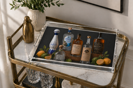 Clear Acrylic Serving Tray, Have 2 Drinks - alternate view