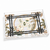 Clear Acrylic Serving Tray, Bamboo Lotus Mahjong — Maven Home