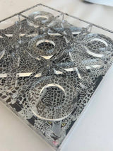 Acrylic Tic-Tac-Toe Game, Leopard Design - view 03