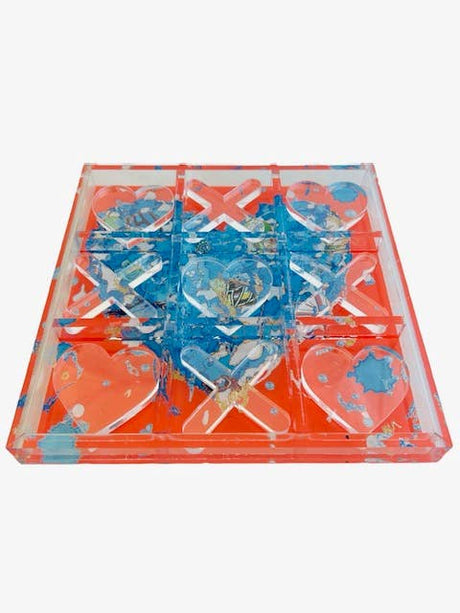 Acrylic Tic-Tac-Toe Game, Orange Love - alternate view