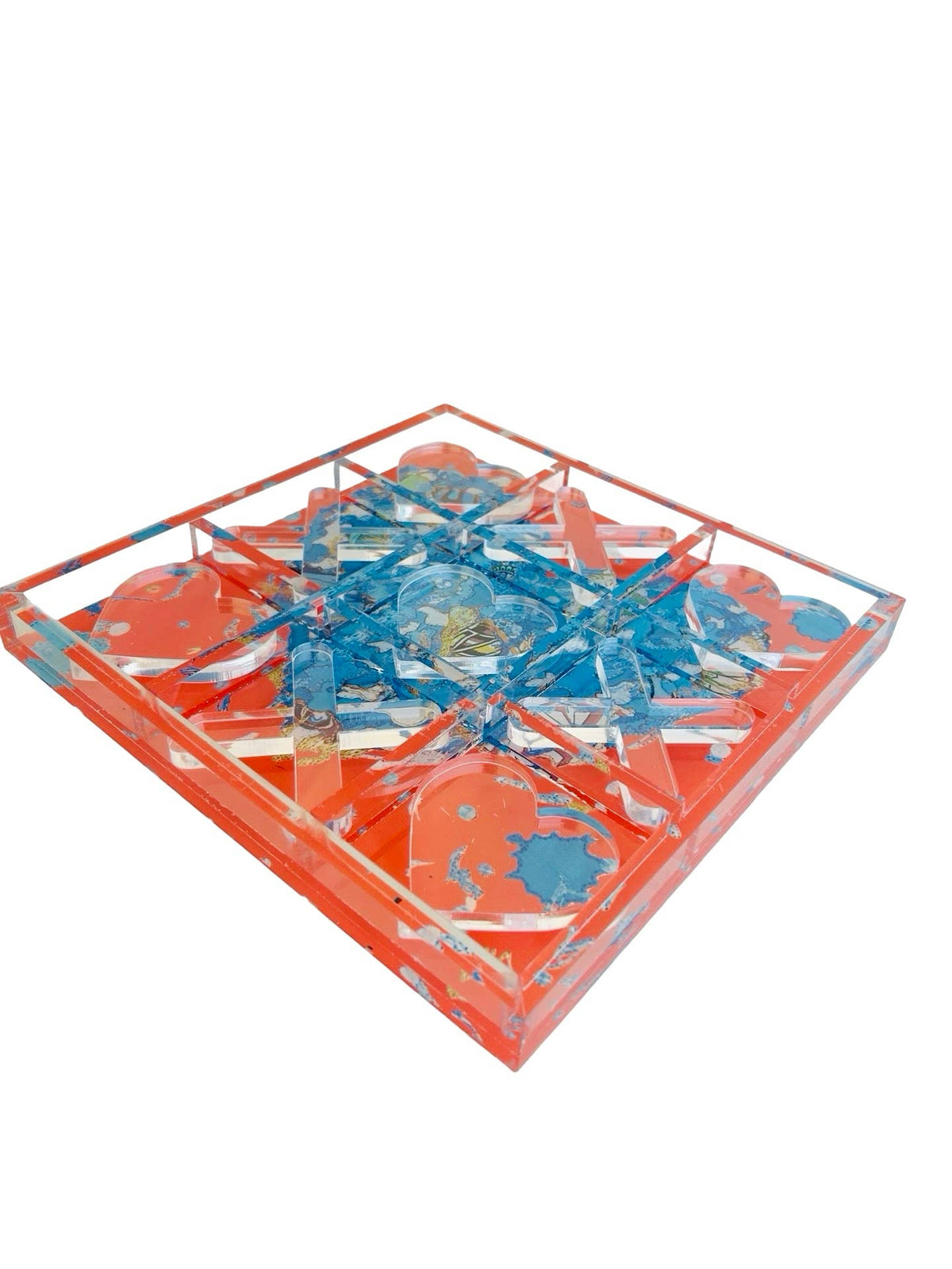 Acrylic Tic-Tac-Toe Game, Orange Love - view 03