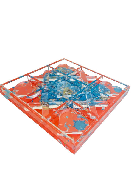 Acrylic Tic-Tac-Toe Game, Orange Love - view 03
