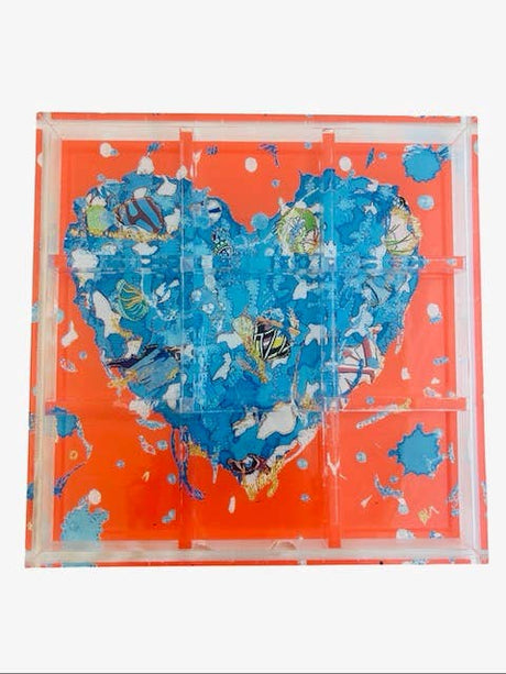 Acrylic Tic-Tac-Toe Game, Orange Love - view 04
