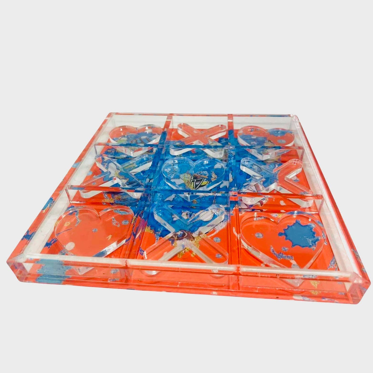 Acrylic Tic-Tac-Toe Game, Orange Love - view 05