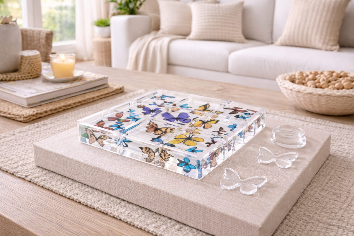 Acrylic Tic-Tac-Toe Game, Butterfly - view 04