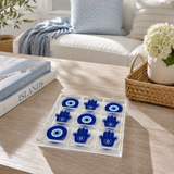 Acrylic Tic-Tac-Toe Game, Hamsa Design - view 04
