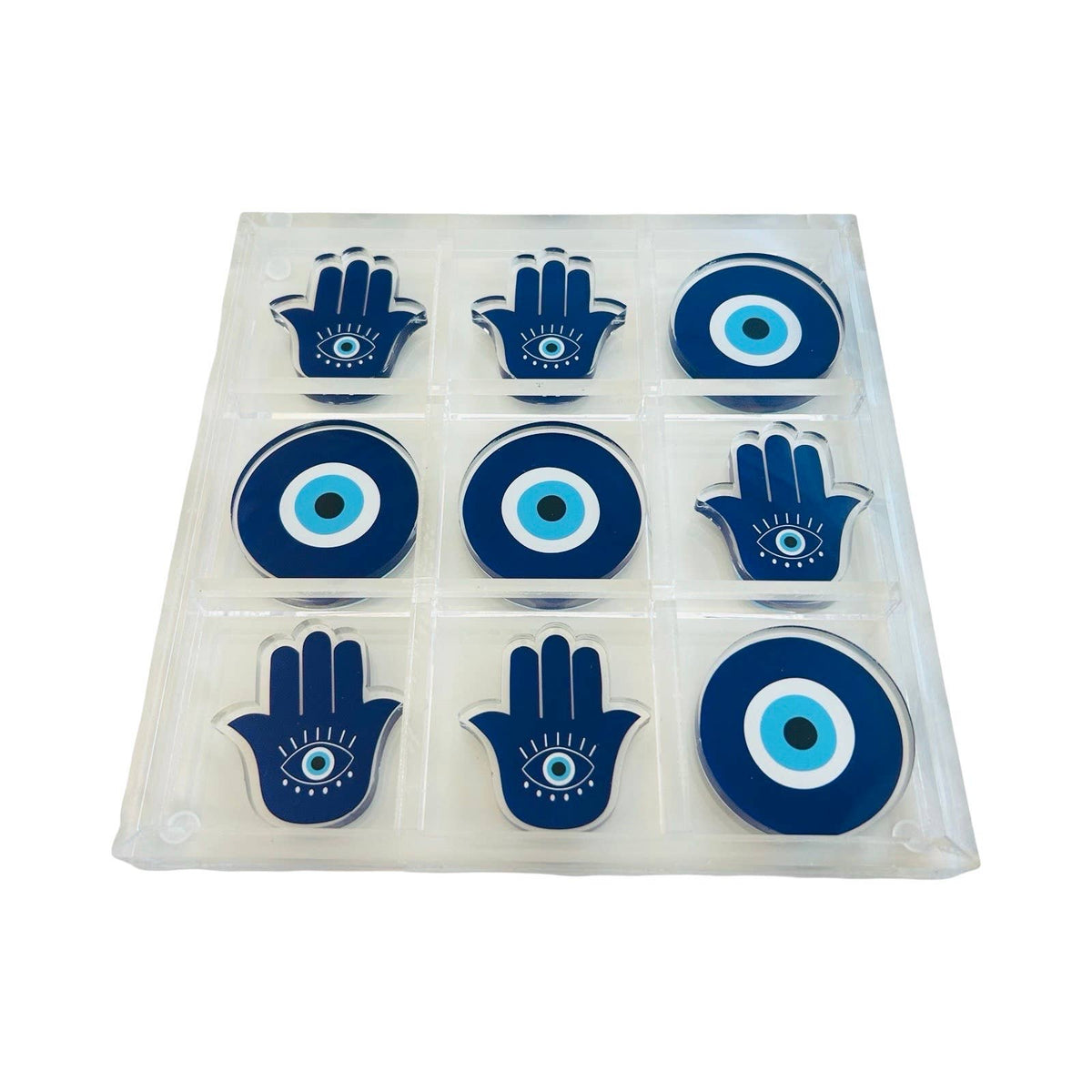 Acrylic Tic-Tac-Toe Game, Hamsa Design - view 05