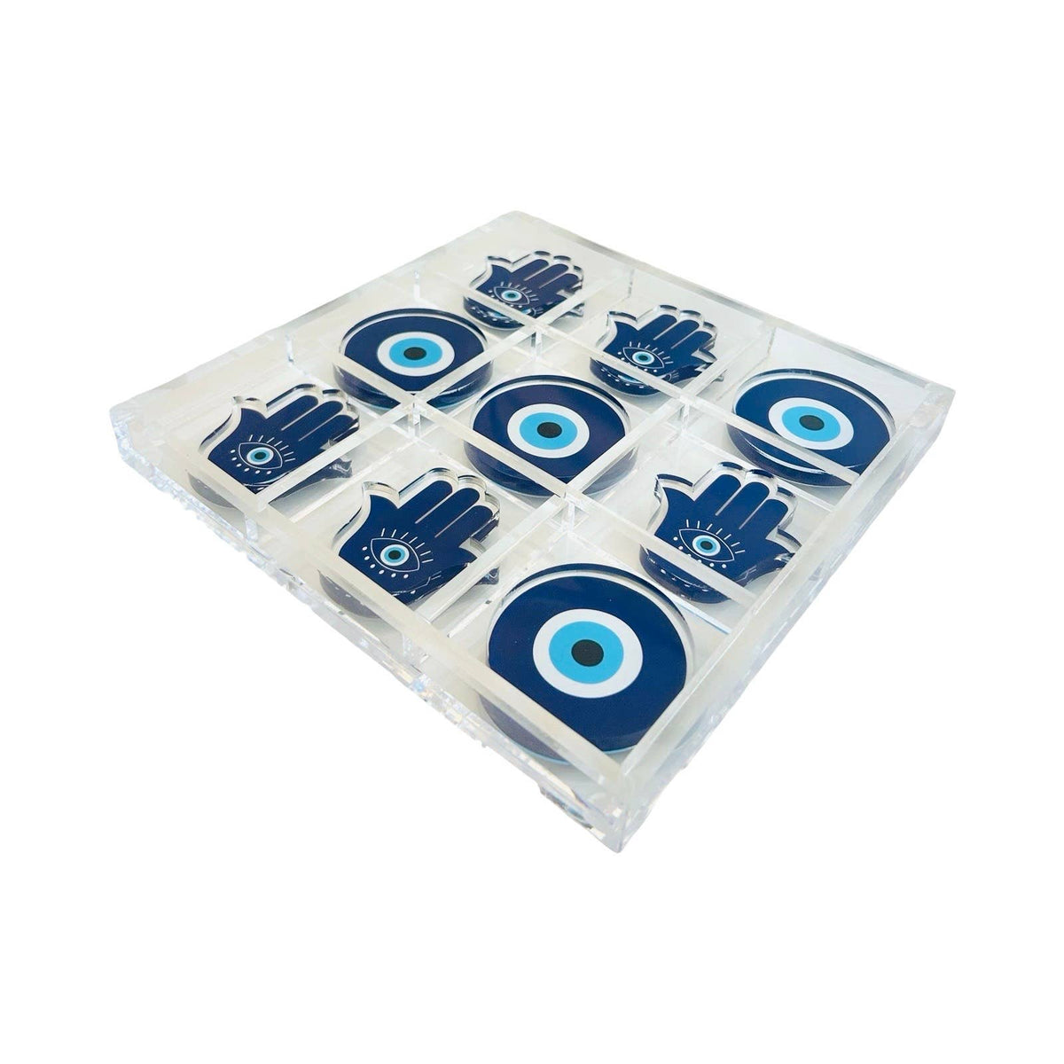 Acrylic Tic-Tac-Toe Game, Hamsa Design - view 06