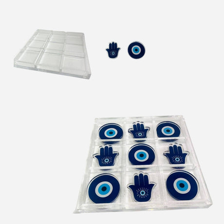 Acrylic Tic-Tac-Toe Game, Hamsa Design - view 08