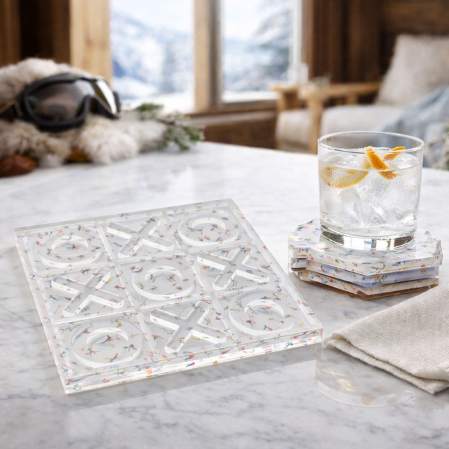 Acrylic Tic-Tac-Toe Game, Ski Design