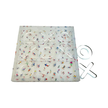 Acrylic Tic-Tac-Toe Game, Ski Design - alternate view